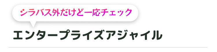 \シラバス外だけど一応チェック!/
エンタープライズアジャイル