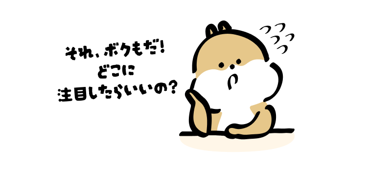 それ、ボクもだ!
どこに注目したらいいの?